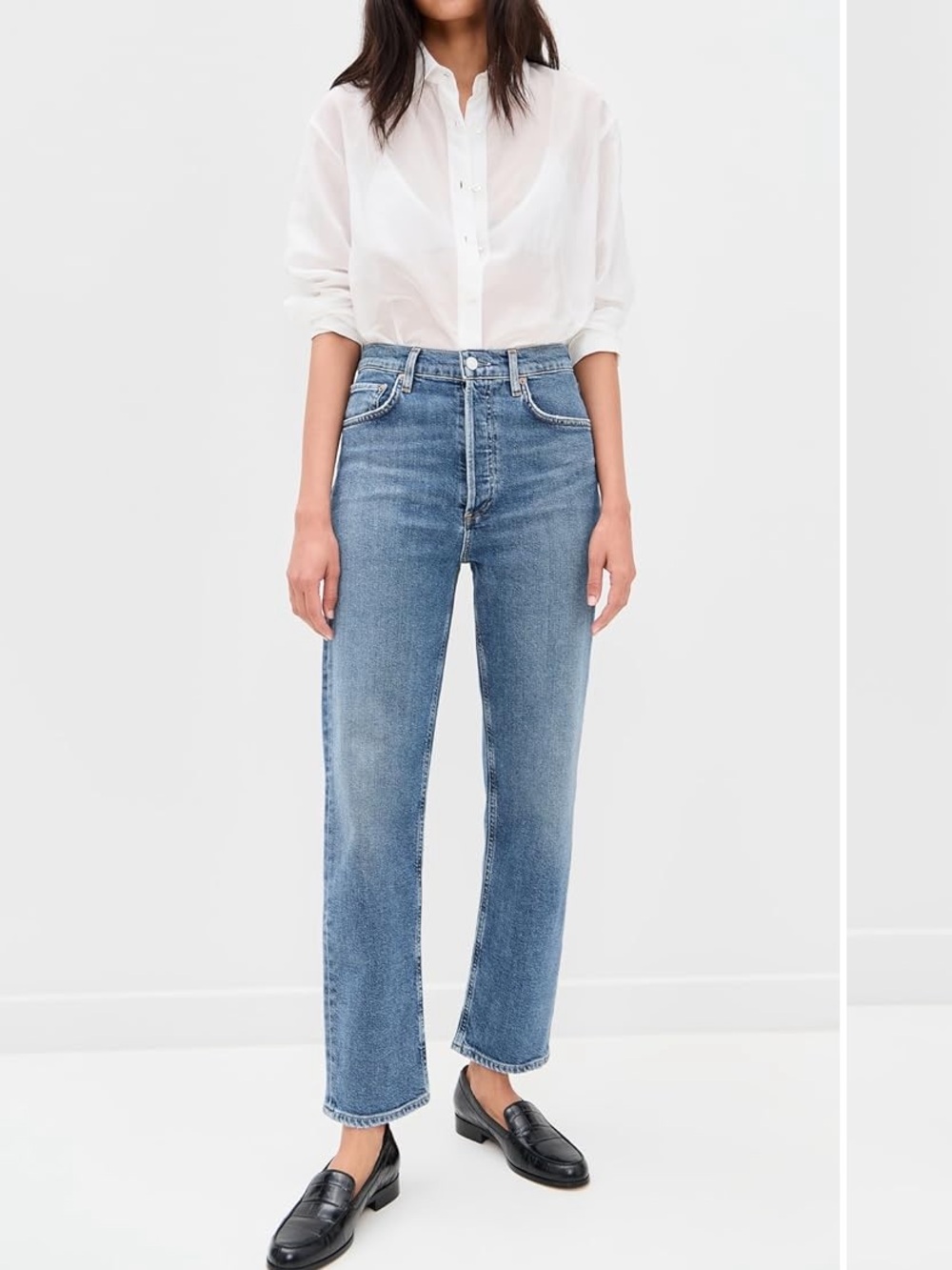 Agolde 90s pinch waist crop jeans in overcast